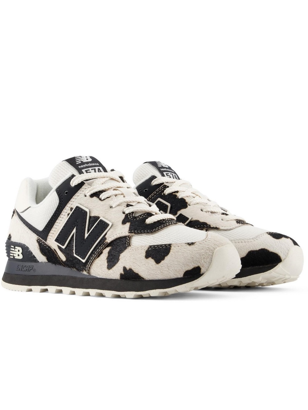 🐄 NEW BALANCE 574 COW PRINT BLACK WHITE 🐄 - Picture 2 of 5